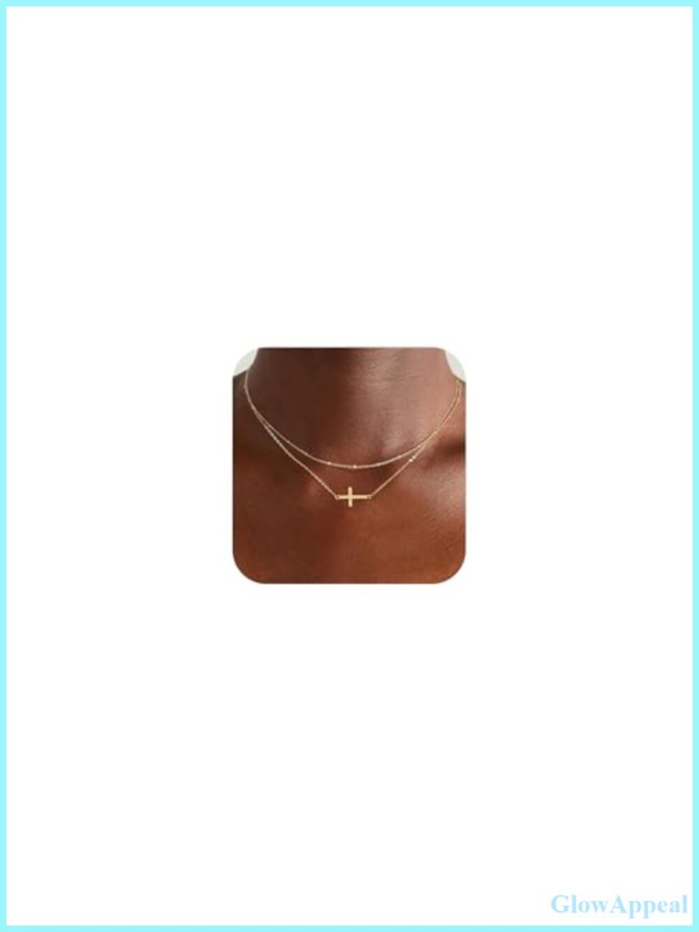 14K Gold Plated Cross Necklace Layered Dainty Pendant Choker